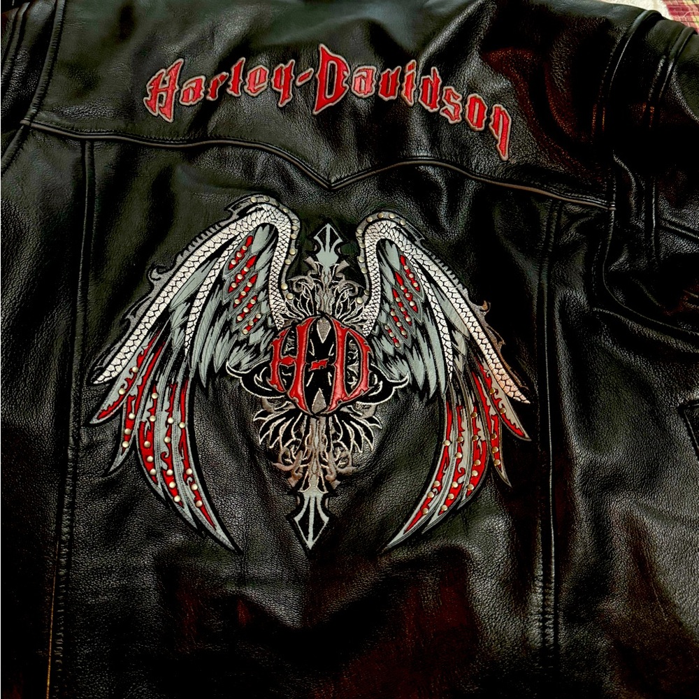 Women’s Harley Davidson leather.